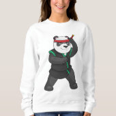 Panda als Ninja in Kostüm Sweatshirt (Vorderseite)