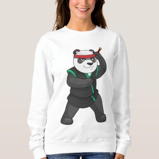 Panda als Ninja in Kostüm Sweatshirt (Vorderseite)