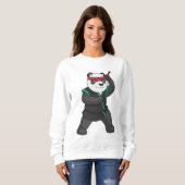 Panda als Ninja in Kostüm Sweatshirt (Vorne ganz)