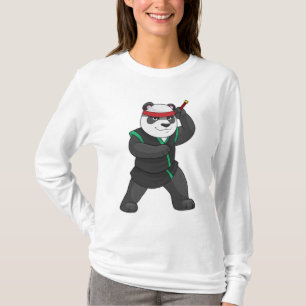 Panda als Ninja in Kostüm T-Shirt