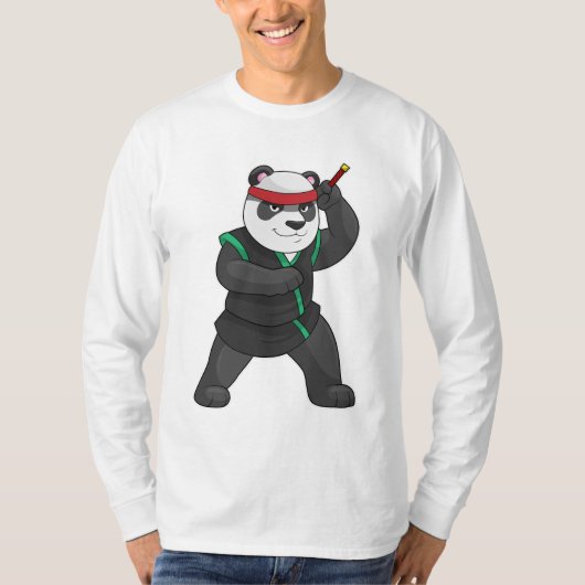 Panda als Ninja in Kostüm T-Shirt (Vorderseite)