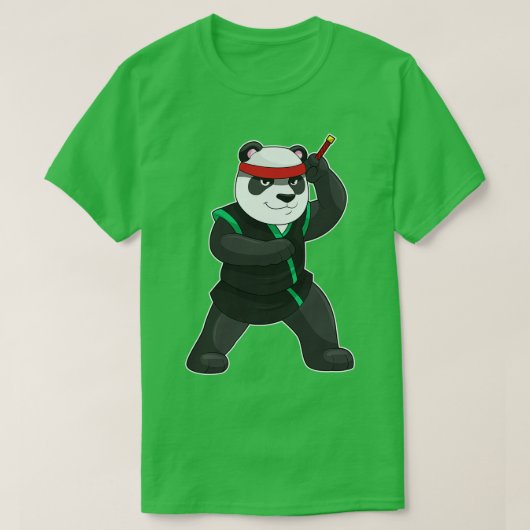 Panda als Ninja in Kostüm T-Shirt (Design vorne)