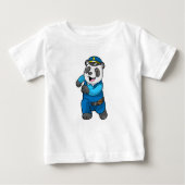Panda als Polizeibeamter mit Polizeihelm Baby T-shirt (Vorderseite)