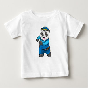 Panda als Polizeibeamter mit Polizeihelm Baby T-shirt