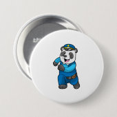 Panda als Polizeibeamter mit Polizeihelm Button (Vorne & Hinten)
