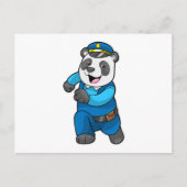 Panda als Polizeibeamter mit Polizeihelm Postkarte (Vorderseite)
