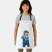 Panda als Polizeibeamter mit Polizeihelm Schürze (Insitu)