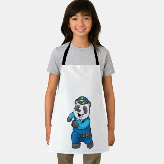 Panda als Polizeibeamter mit Polizeihelm Schürze (Insitu)