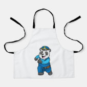 Panda als Polizeibeamter mit Polizeihelm Schürze (Vorderseite)