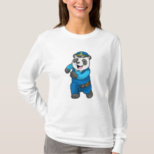 Panda als Polizeibeamter mit Polizeihelm T-Shirt
