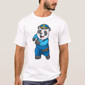 Panda als Polizeibeamter mit Polizeihelm T-Shirt (Vorderseite)