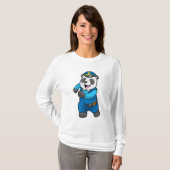 Panda als Polizeibeamter mit Polizeihelm T-Shirt (Vorne ganz)