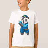 Panda als Polizeibeamter mit Polizeihelm T-Shirt (Vorderseite)