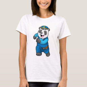 Panda als Polizeibeamter mit Polizeihelm T-Shirt