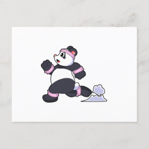 Panda als Runner beim Laufen Postkarte