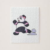 Panda als Runner beim Laufen Puzzle (Vertikal)