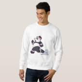 Panda als Runner beim Laufen Sweatshirt (Vorne ganz)