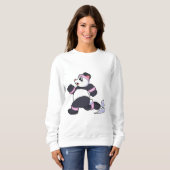 Panda als Runner beim Laufen Sweatshirt (Vorne ganz)