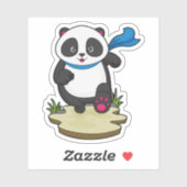 Panda als Runner mit Scarf Aufkleber (Blatt)