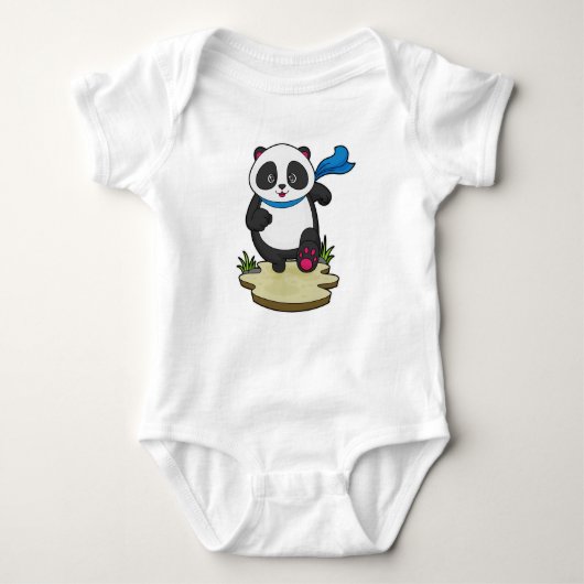 Panda als Runner mit Scarf Baby Strampler (Vorderseite)