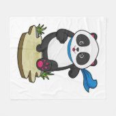 Panda als Runner mit Scarf Fleecedecke (Vorderseite (Horizontal))
