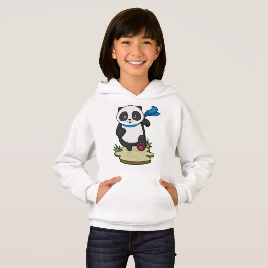 Panda als Runner mit Scarf Hoodie (Vorne ganz)