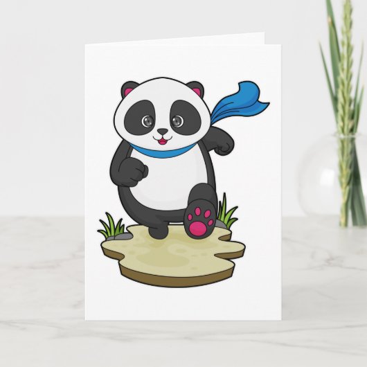 Panda als Runner mit Scarf Karte (Vorderseite)