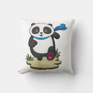 Panda als Runner mit Scarf Kissen