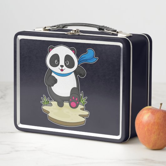 Panda als Runner mit Scarf Metall Brotdose (Beispiel)
