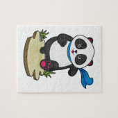 Panda als Runner mit Scarf Puzzle (Horizontal)