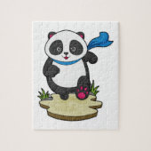 Panda als Runner mit Scarf Puzzle (Vertikal)