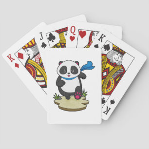 Panda als Runner mit Scarf Spielkarten