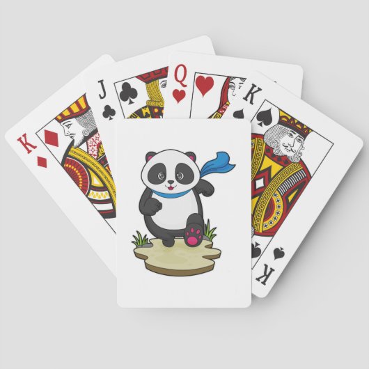 Panda als Runner mit Scarf Spielkarten (Rückseite)