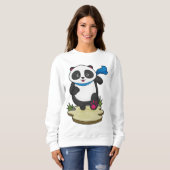 Panda als Runner mit Scarf Sweatshirt (Vorne ganz)
