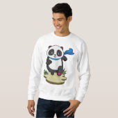 Panda als Runner mit Scarf Sweatshirt (Vorne ganz)