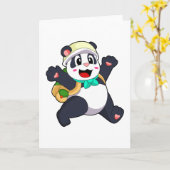 Panda als Schüler Karte (Gelbe Blume)
