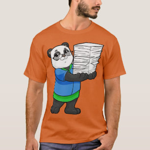 Panda als Sekretär mit Brillen und Stack von Papie T-Shirt