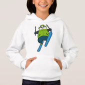 Panda als Skijumper mit Ski Hoodie (Vorderseite)
