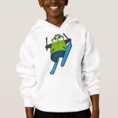 Panda als Skijumper mit Ski Hoodie (Vorderseite)
