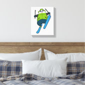 Panda als Skijumper mit Ski Leinwanddruck (Insitu (Schlafzimmer))