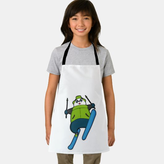 Panda als Skijumper mit Ski Schürze (Insitu)