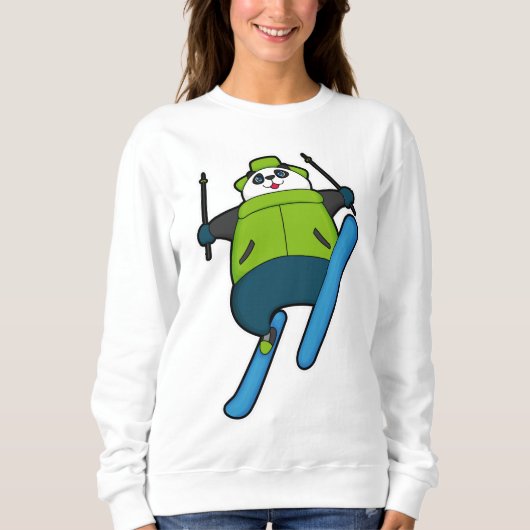 Panda als Skijumper mit Ski Sweatshirt (Vorderseite)