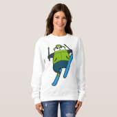 Panda als Skijumper mit Ski Sweatshirt (Vorne ganz)