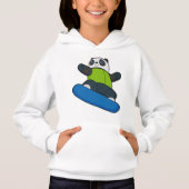 Panda als Snowboarder mit Snowboard Hoodie (Vorderseite)