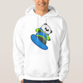 Panda als Snowboarder mit Snowboard Hoodie (Vorderseite)