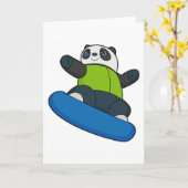 Panda als Snowboarder mit Snowboard Karte (Gelbe Blume)