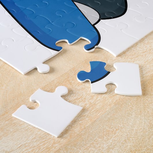 Panda als Snowboarder mit Snowboard Puzzle (Seite)