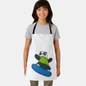 Panda als Snowboarder mit Snowboard Schürze (Insitu)