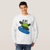 Panda als Snowboarder mit Snowboard T-Shirt (Vorne ganz)
