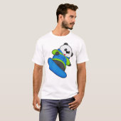Panda als Snowboarder mit Snowboard T-Shirt (Vorne ganz)